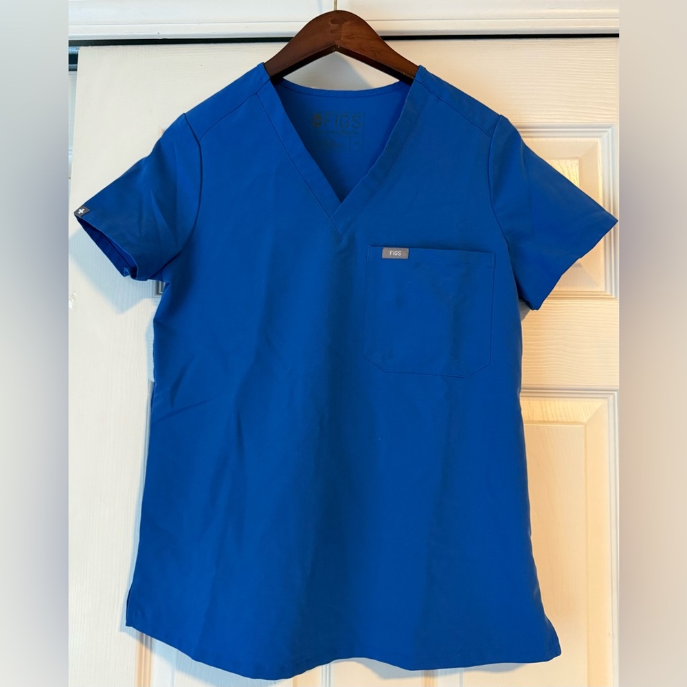 FIGS Catarina One-Pocket Scrub Top – Royal Blue, XS (Matching Pants Available)